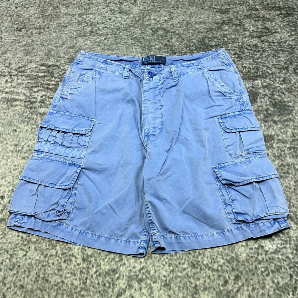 Polo Ralph Lauren Cargo Shorts Mens 32 Blue Utility Preppy Outdoor Hiking VTG